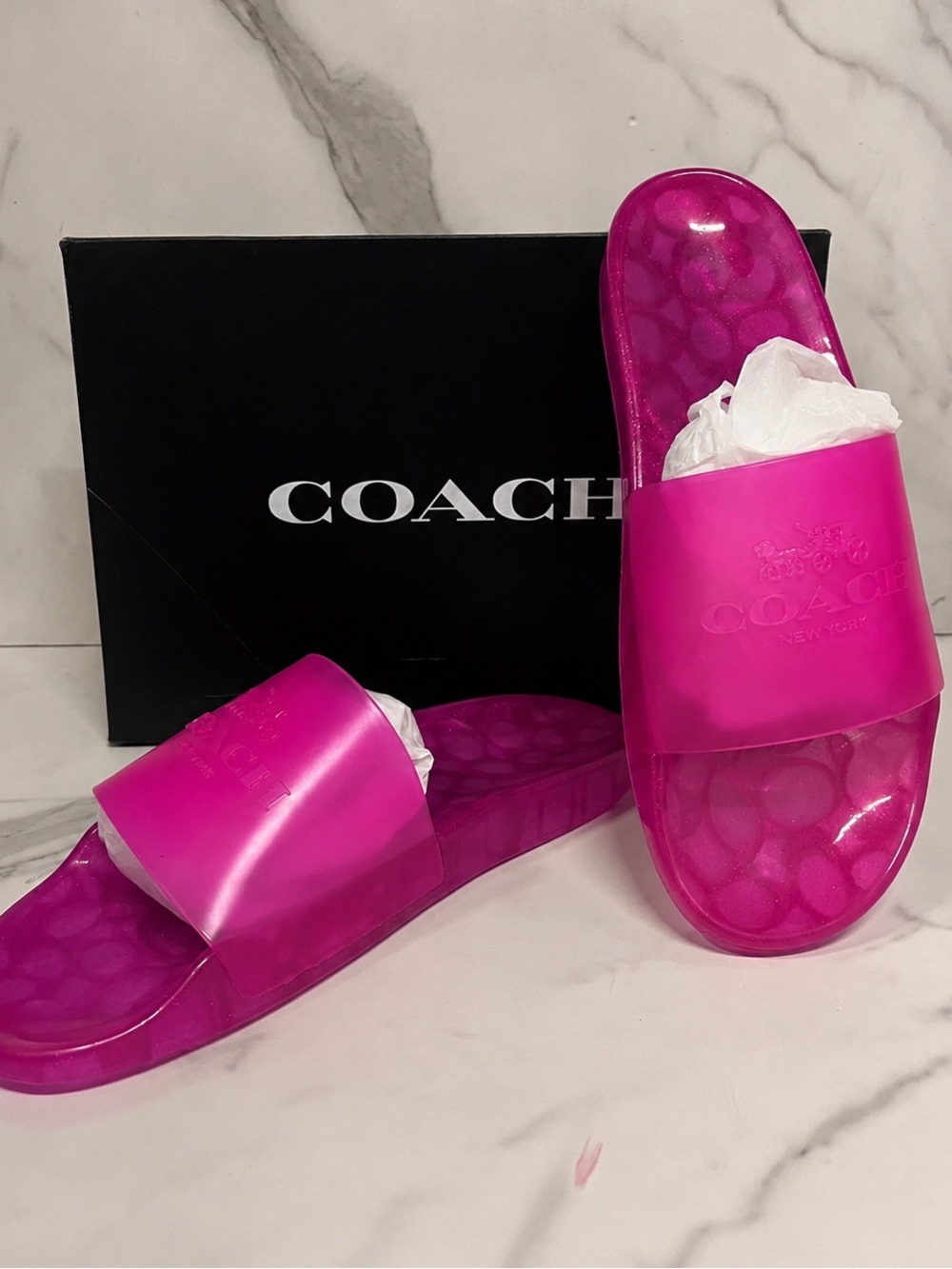 Coach Ulyssa Slides Pink Jelly